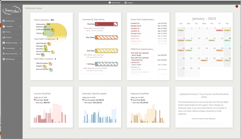 Jimp.Cloud Dashboard